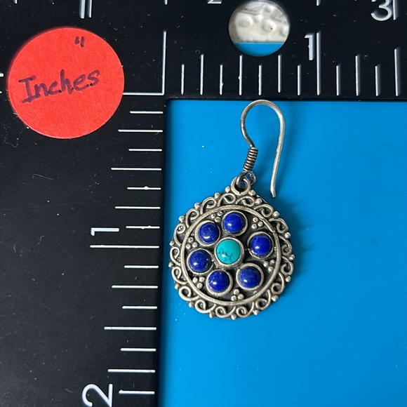 🖤Navajo Sterling silver turquoise lapis earrings